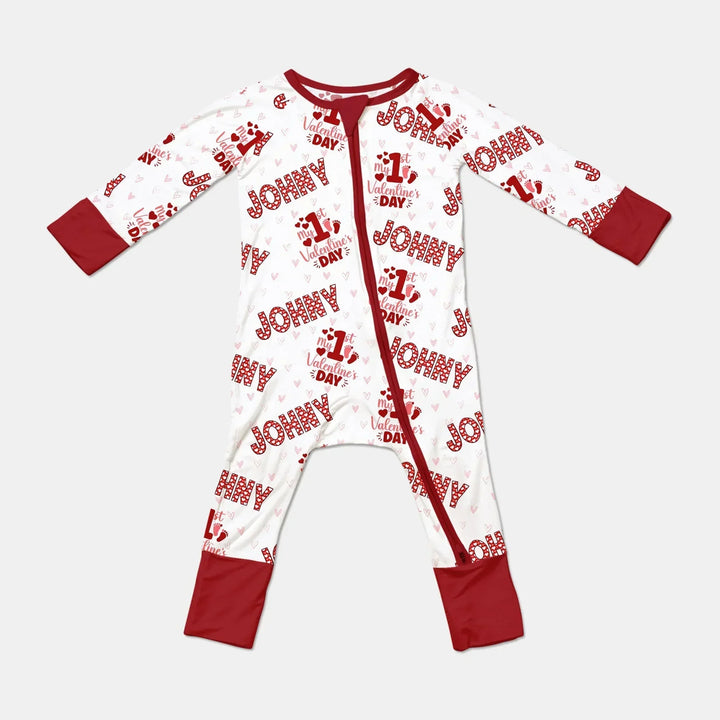 Custom Name My 1st Valentine's Day Bamboo Convertible Zippy