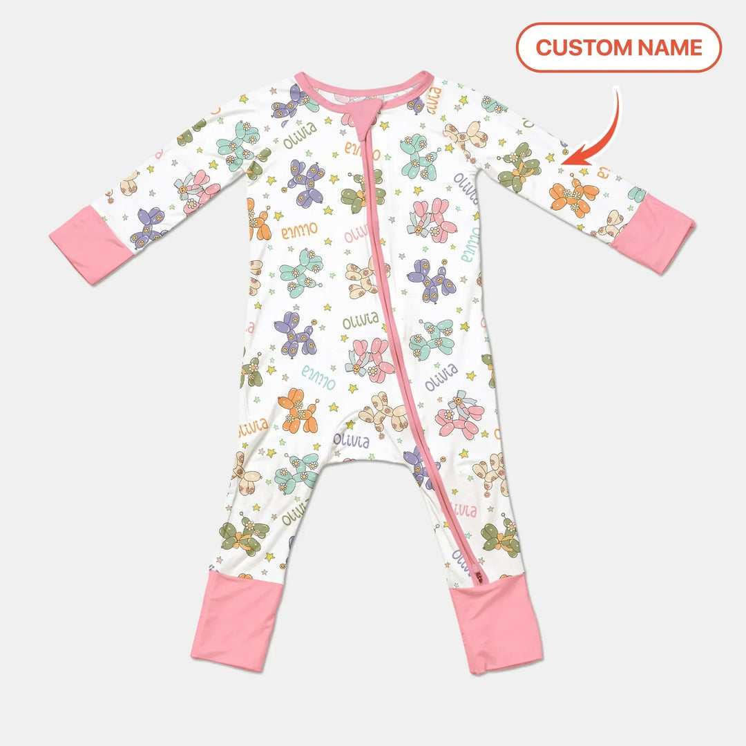 Custom Name Balloon Dog Bamboo Convertible Zippy