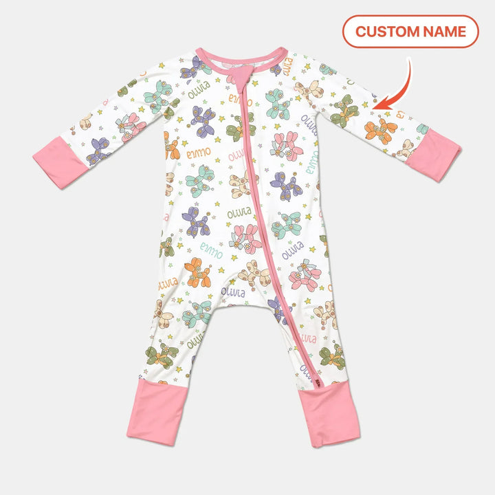 Custom Name Balloon Dog Bamboo Convertible Zippy
