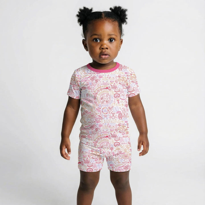 Doodle Passover Matching Family Bamboo Two Piece Short Sleeve Shorts Pajama Set