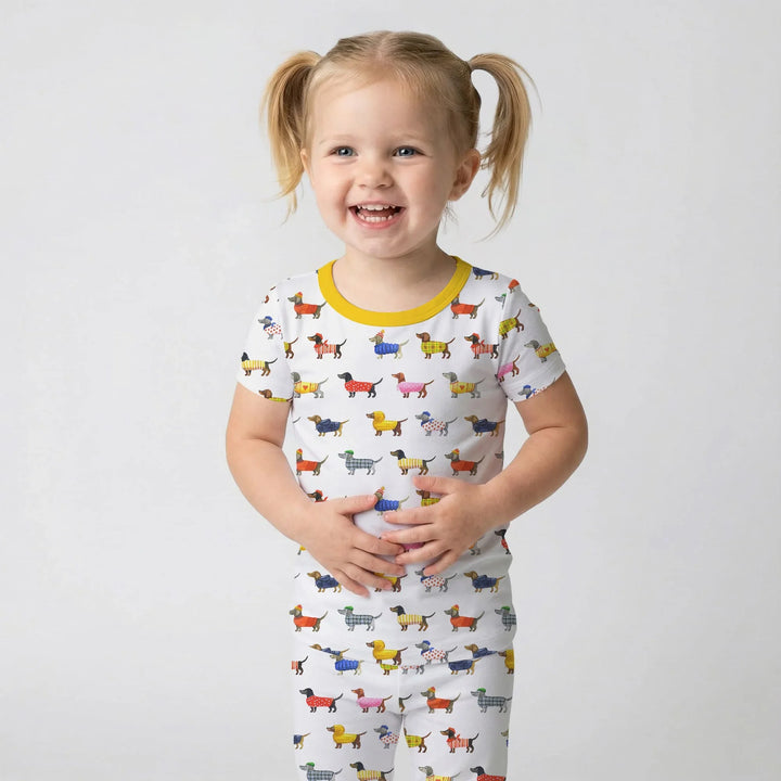 Dachshund Fashion Winnier Bamboo Two Piece Short Sleeve Pajama Set