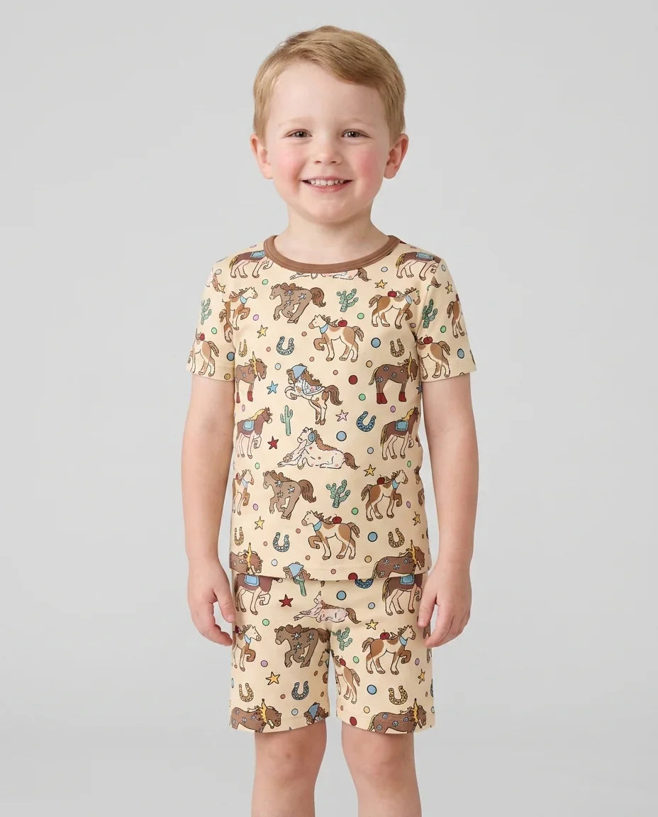 Lil' Buckaroo Bamboo Two Piece Short Sleeve Shorts Pajama Set