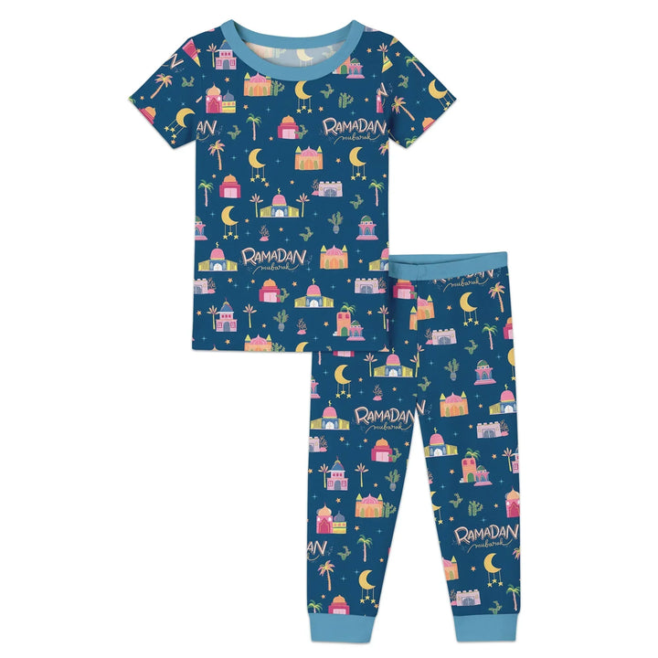 Ramadan Kareem Family Matching Bamboo Two Piece Short Sleeve Pajama Set