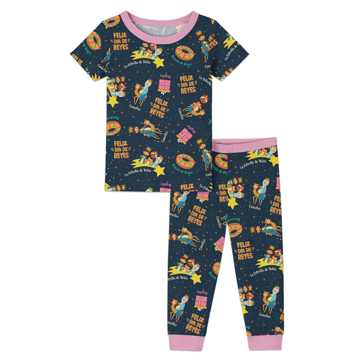 Feliz Dia de Reyes Bamboo Two Piece Short Sleeve Pajama Set