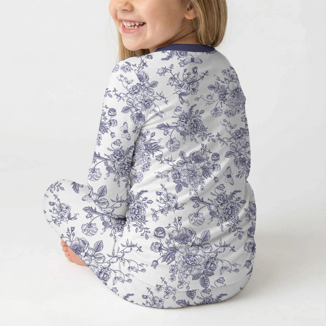 God Says I Am – Faith in Bloom Custom Name and Affirmations Bamboo Two Piece Long Sleeve Pajama Set