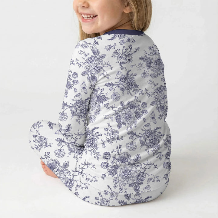 God Says I Am – Faith in Bloom Custom Name and Affirmations Bamboo Two Piece Long Sleeve Pajama Set