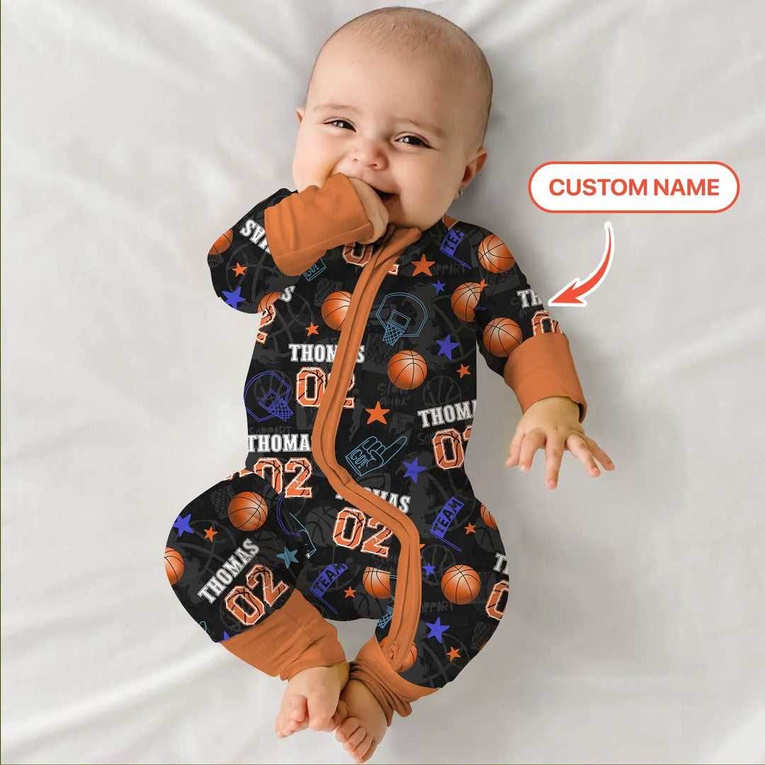 Custom Name Basketball Time Bamboo Convertible Zippy