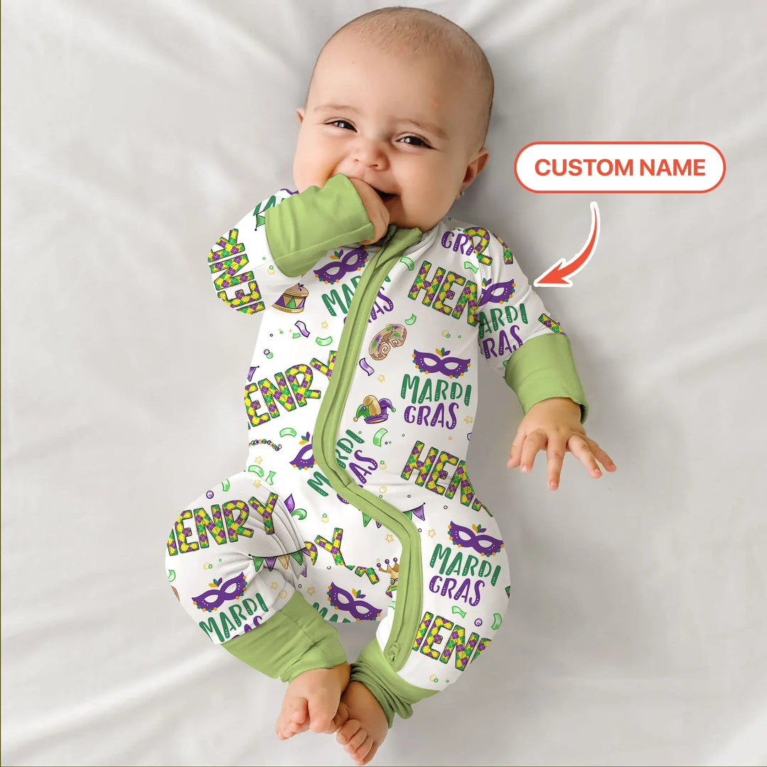 Custom Name Make your own Mardi Gras Bamboo Convertible Zippy