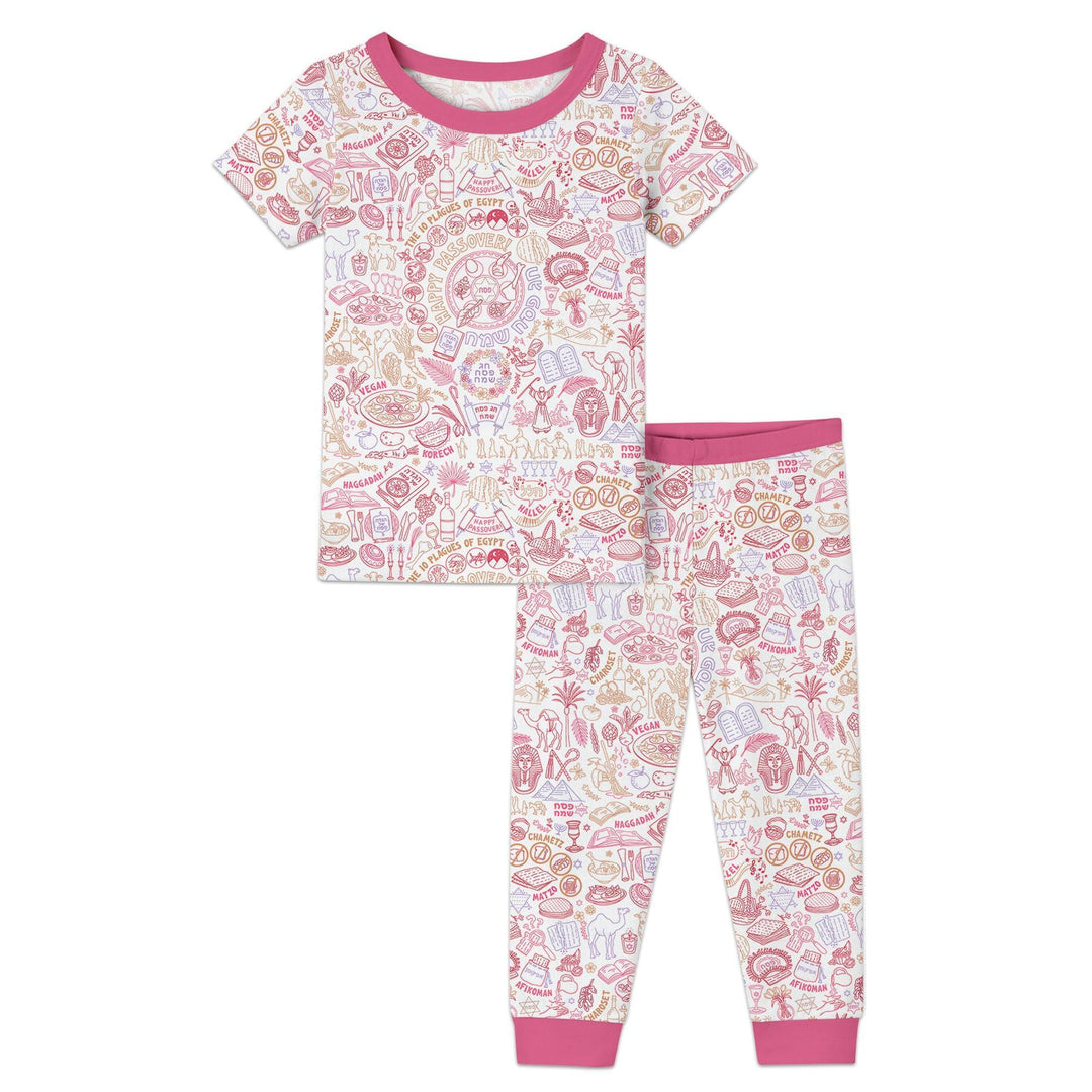 Doodle Passover Matching Family Bamboo Two Piece Short Sleeve Pajama Set