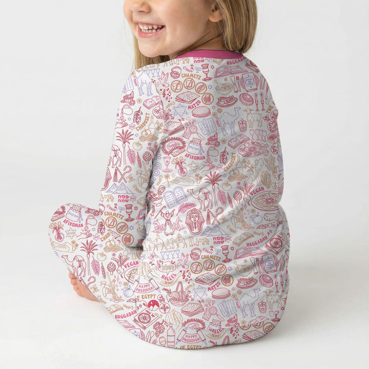 Doodle Passover Matching Family Bamboo Two Piece Long Sleeve Pajama Set