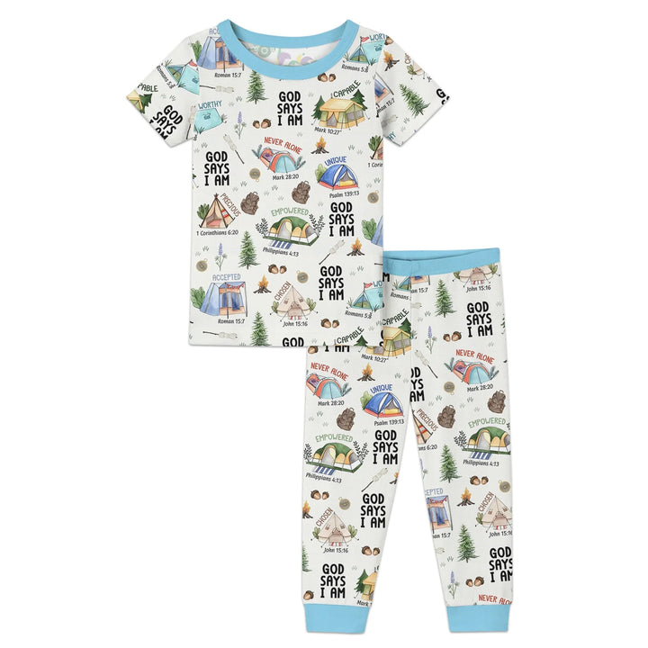 God Says I Am – Adventure Affirmations Bamboo Two Piece Short Sleeve Pajama Set