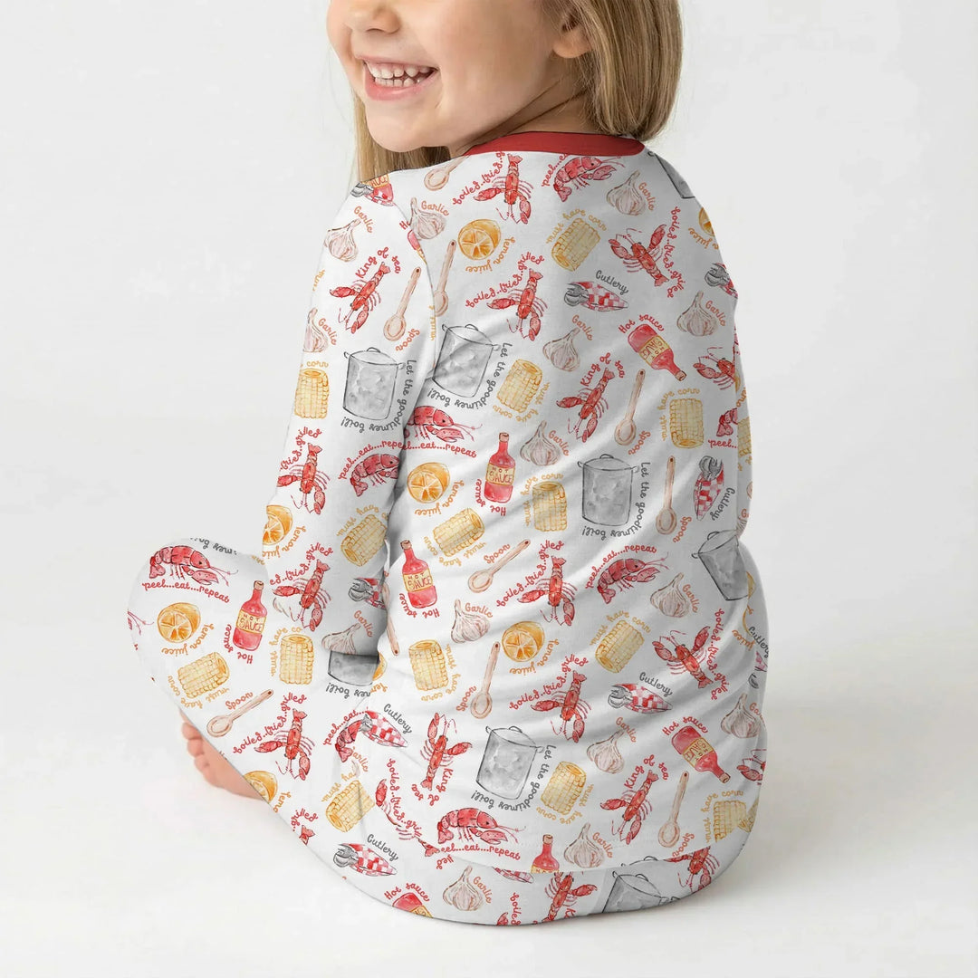 Crawfish Boil Bamboo Two Piece Long Sleeve Pajama Set