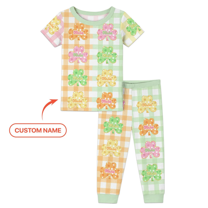 Lucky Shamrock Bamboo Two Piece Short Sleeve Pajama Set