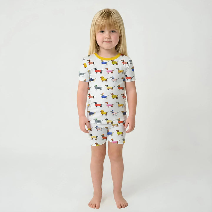 Dachshund Fashion Winnier Short Sleeve Shorts Pajama Set