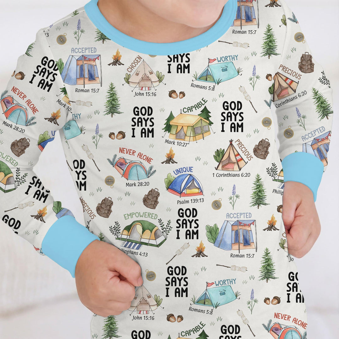 God Says I Am – Adventure Affirmations Bamboo Two Piece Long Sleeve Pajama Set