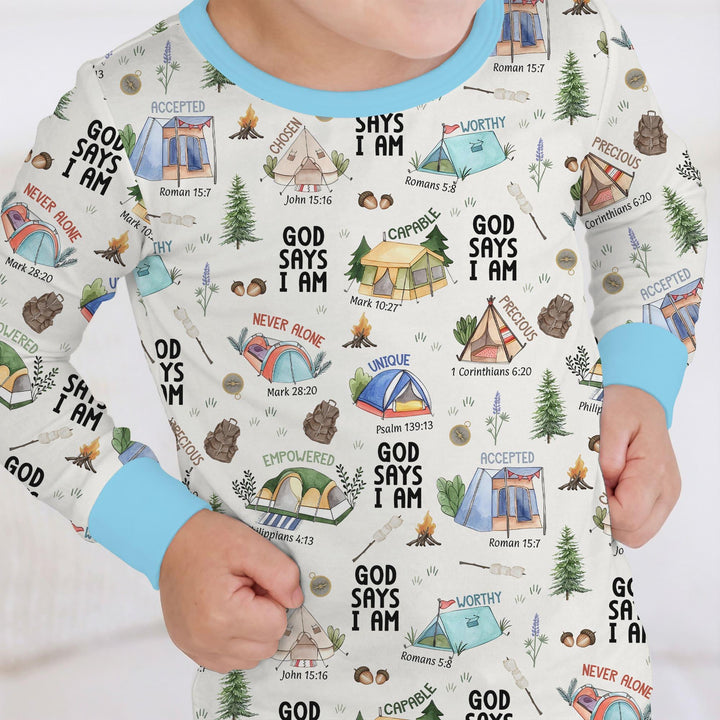 God Says I Am – Adventure Affirmations Bamboo Two Piece Long Sleeve Pajama Set