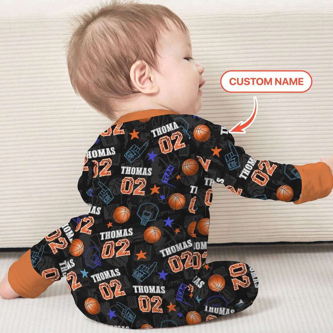Custom Name Basketball Time Bamboo Convertible Zippy