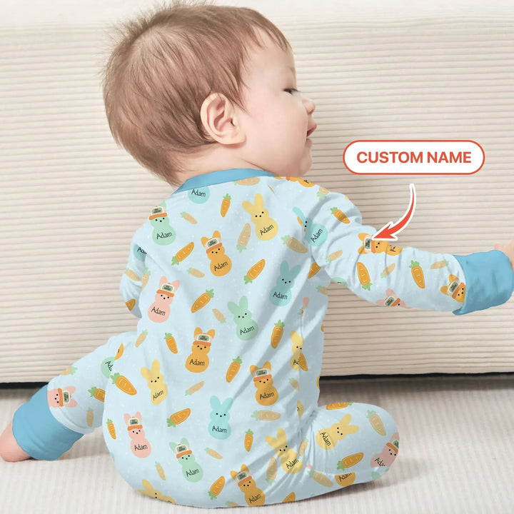 Custom Name Easter Bunny Bamboo Convertible Zippy