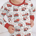 Construction Trucks Loads of Love Bamboo Two Piece Long Sleeve Pajama Set