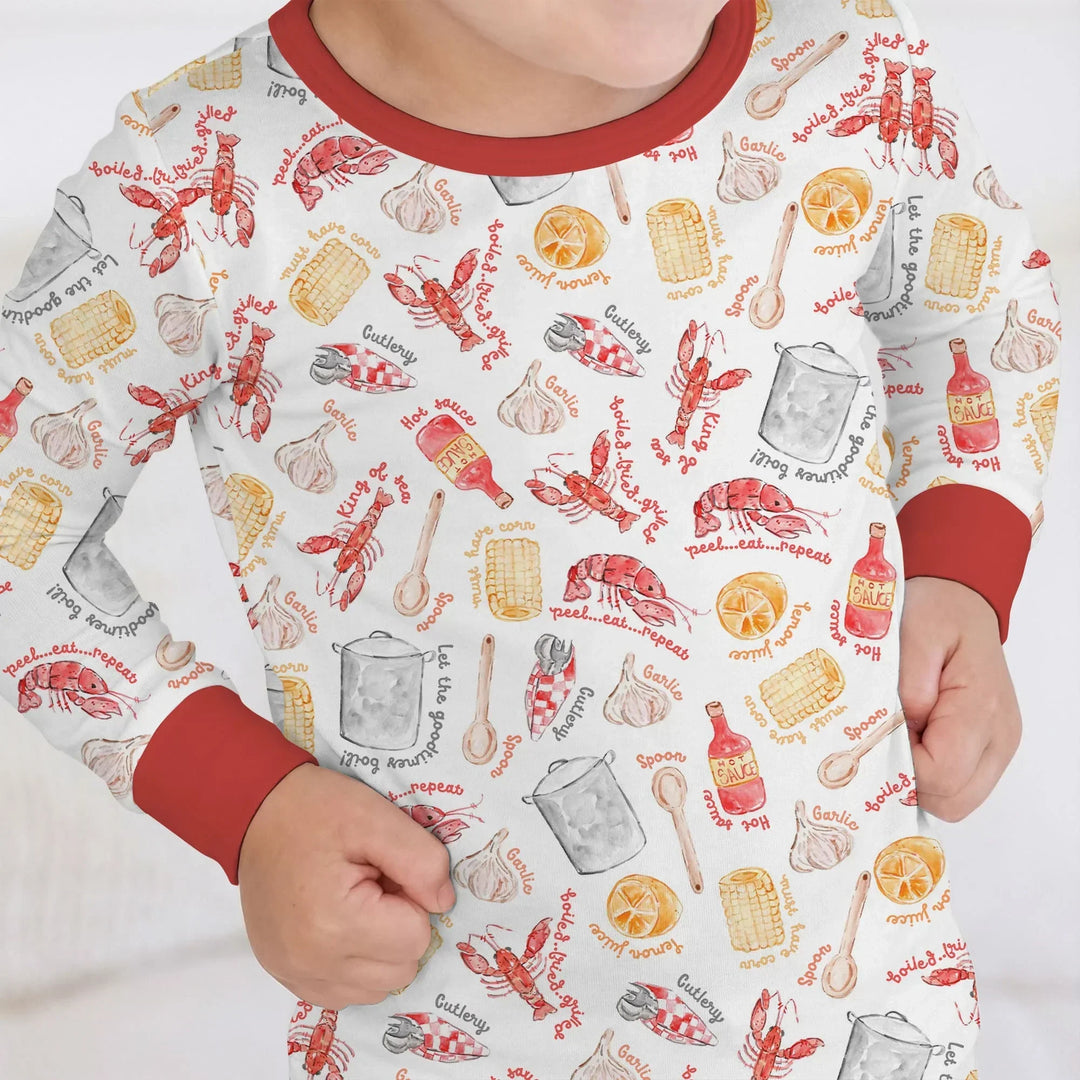 Crawfish Boil Bamboo Two Piece Long Sleeve Pajama Set