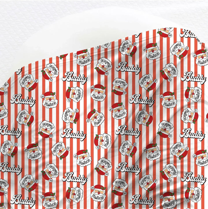Christmas Santa Claus Custom Name Buddy Bamboo Swaddle Blanket