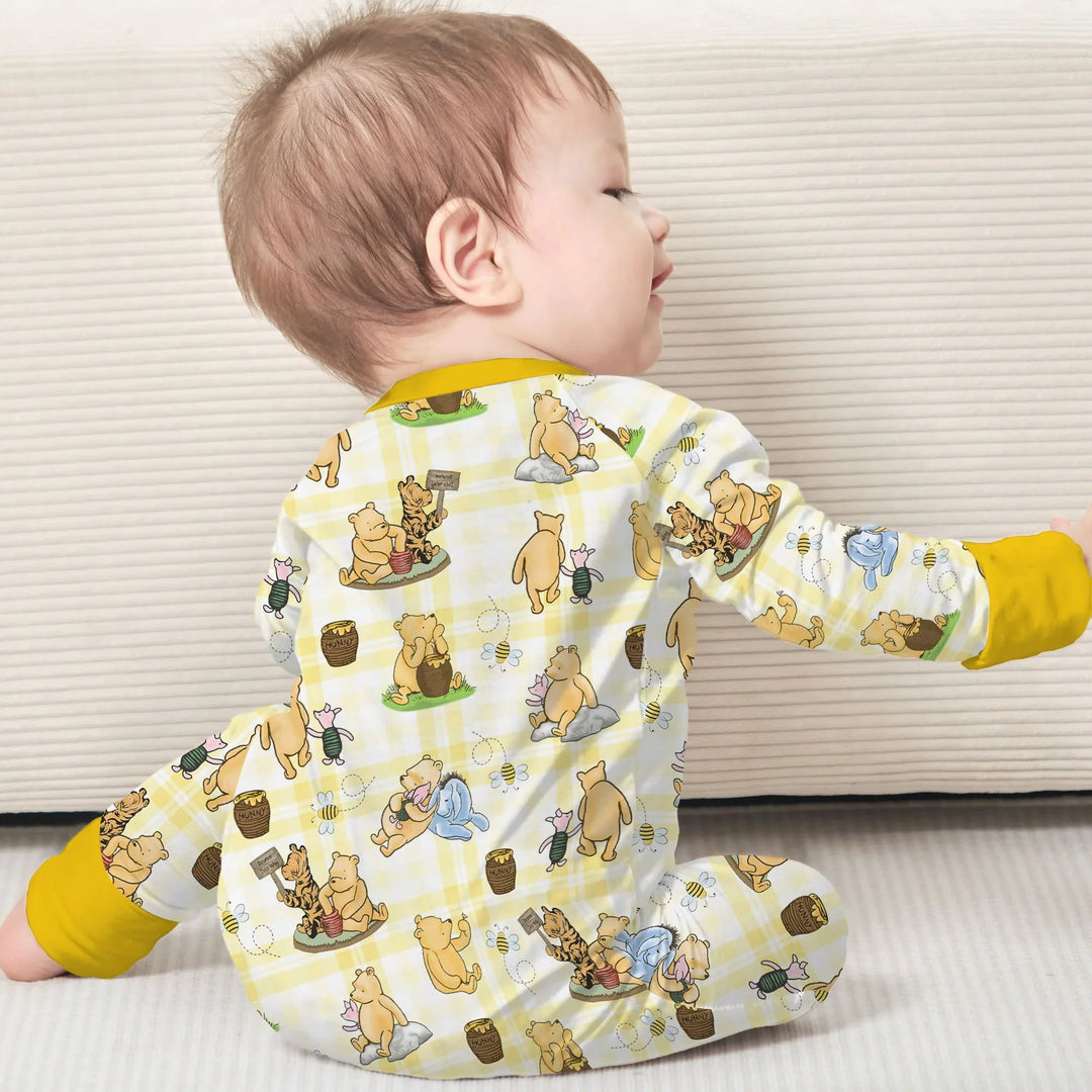 Bear & Friends Yellow Plaid Bamboo Convertible Zippy
