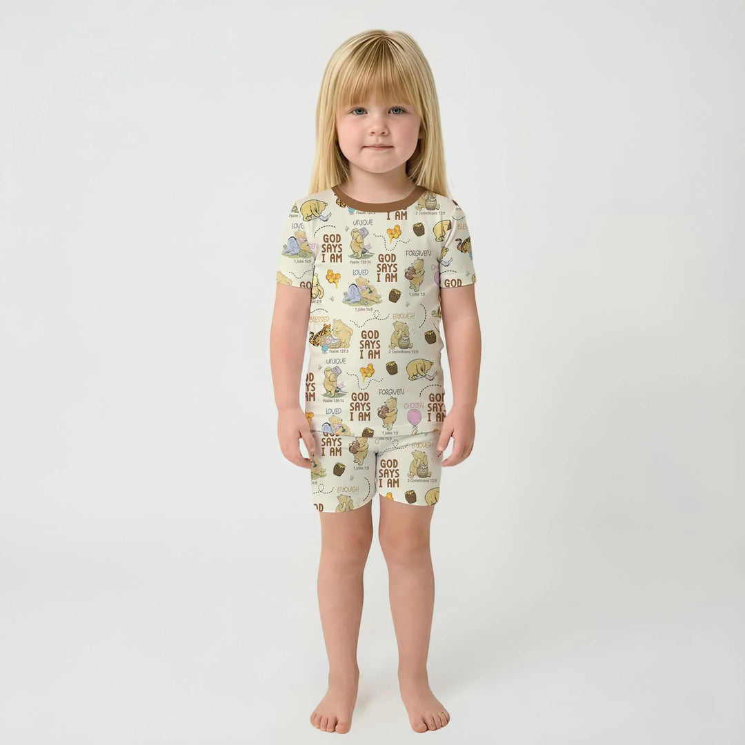 God Says I Am – Little Blessings Short Sleeve Shorts Pajama Set