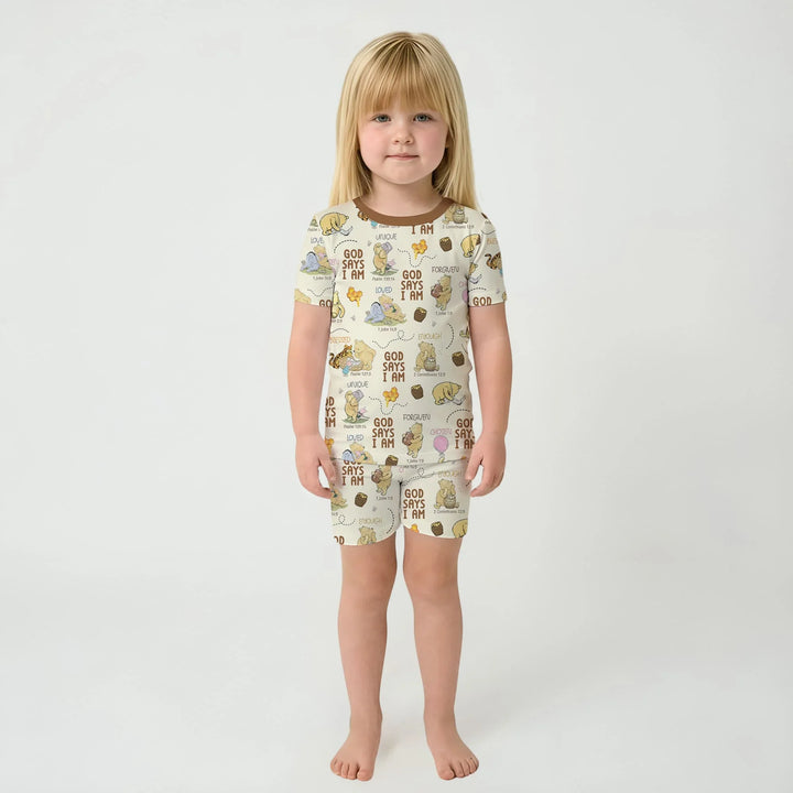 God Says I Am – Little Blessings Short Sleeve Shorts Pajama Set