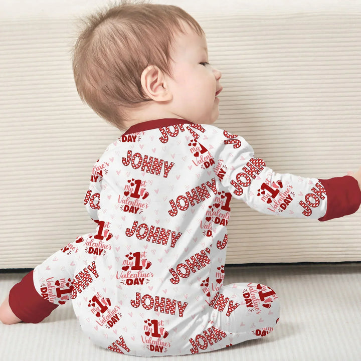 Custom Name My 1st Valentine's Day Bamboo Convertible Zippy
