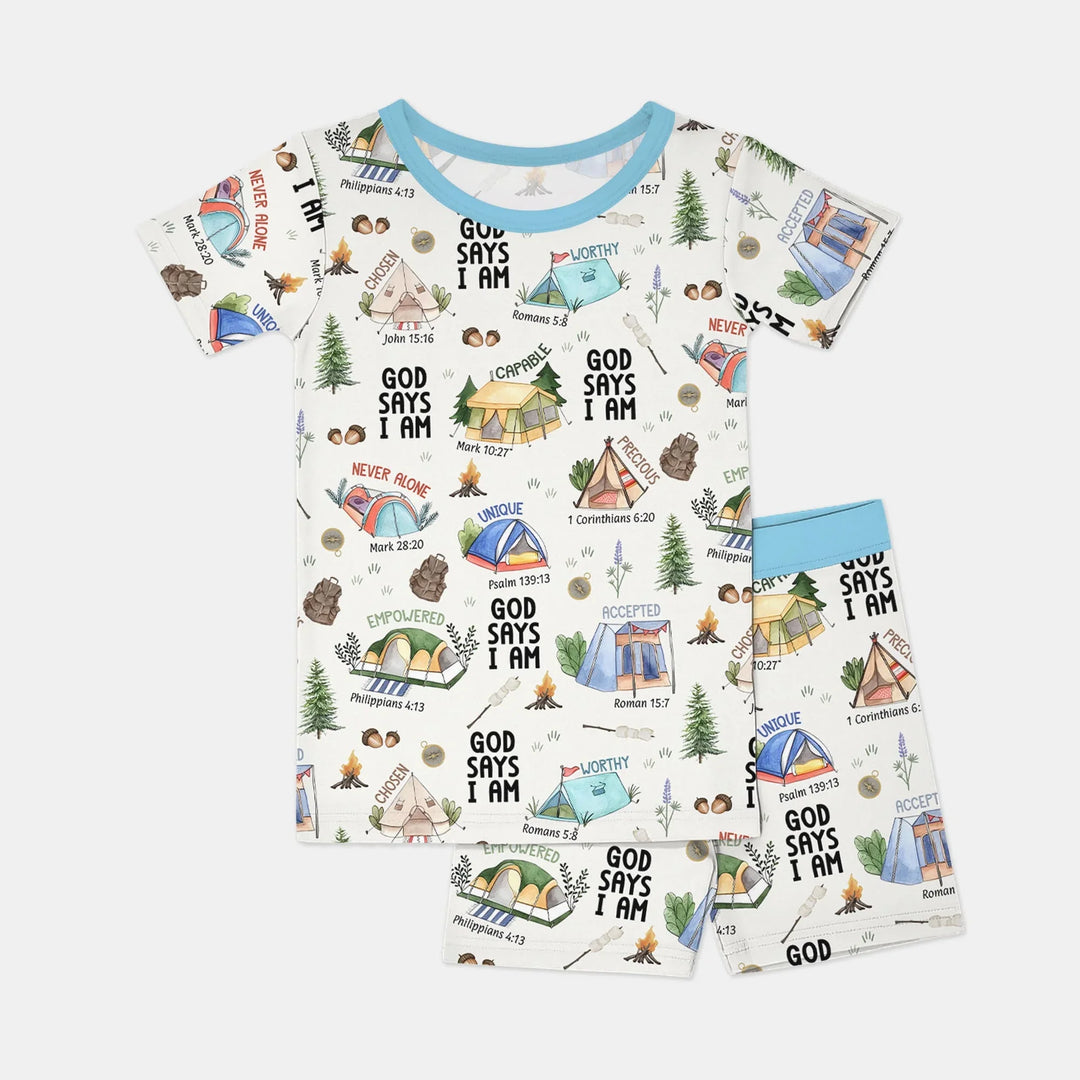 God Says I Am – Adventure Affirmations Short Sleeve Shorts Pajama Set