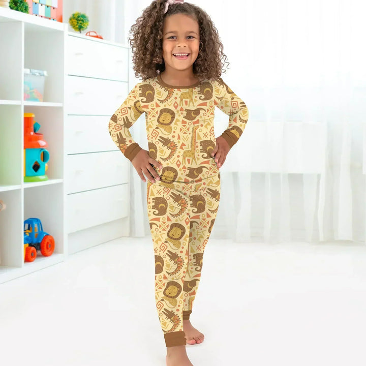 African Animals Spirit Bamboo Two Piece Long Sleeve Pajama Set