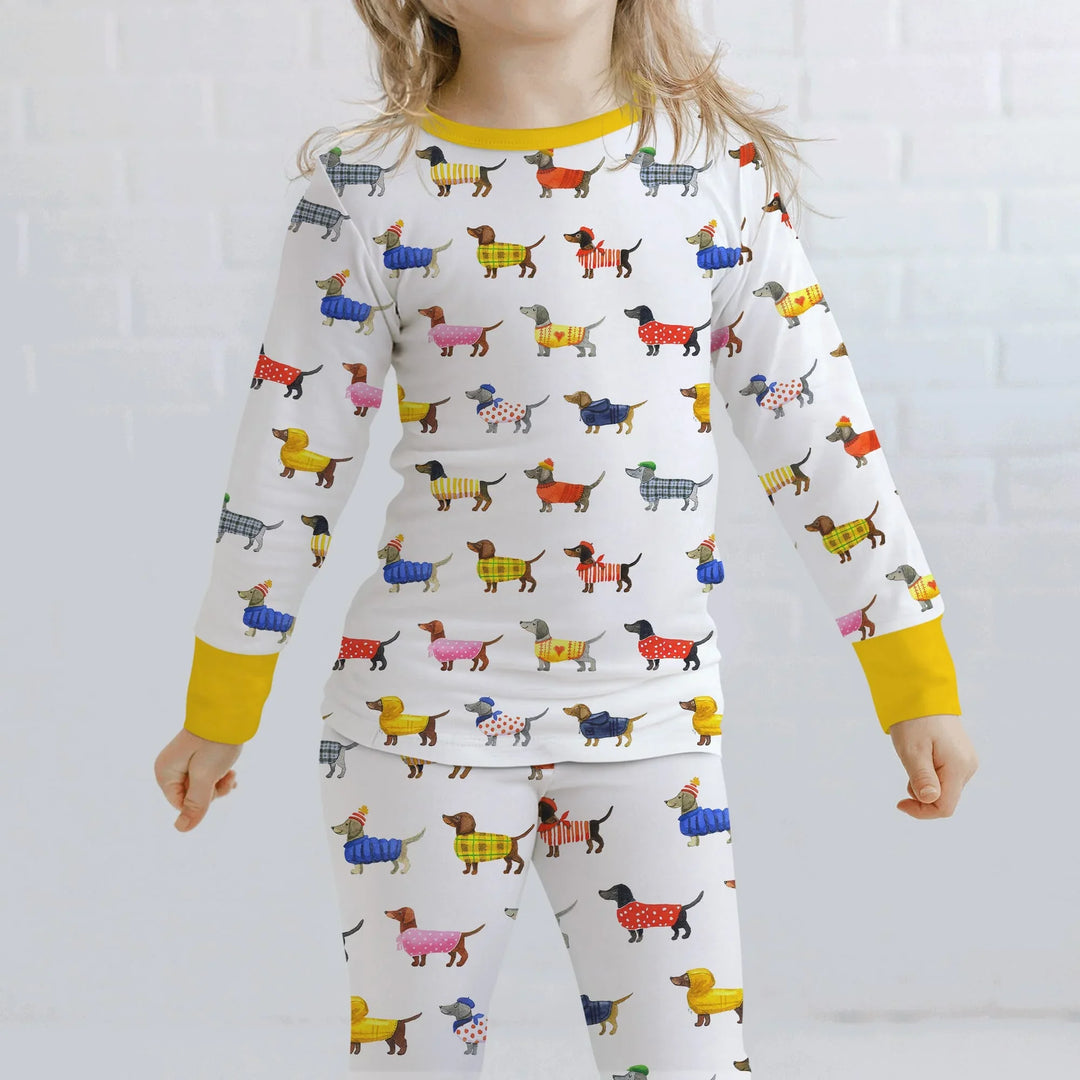 Dachshund Fashion Winnier Bamboo Two Piece Long Sleeve Pajama Set