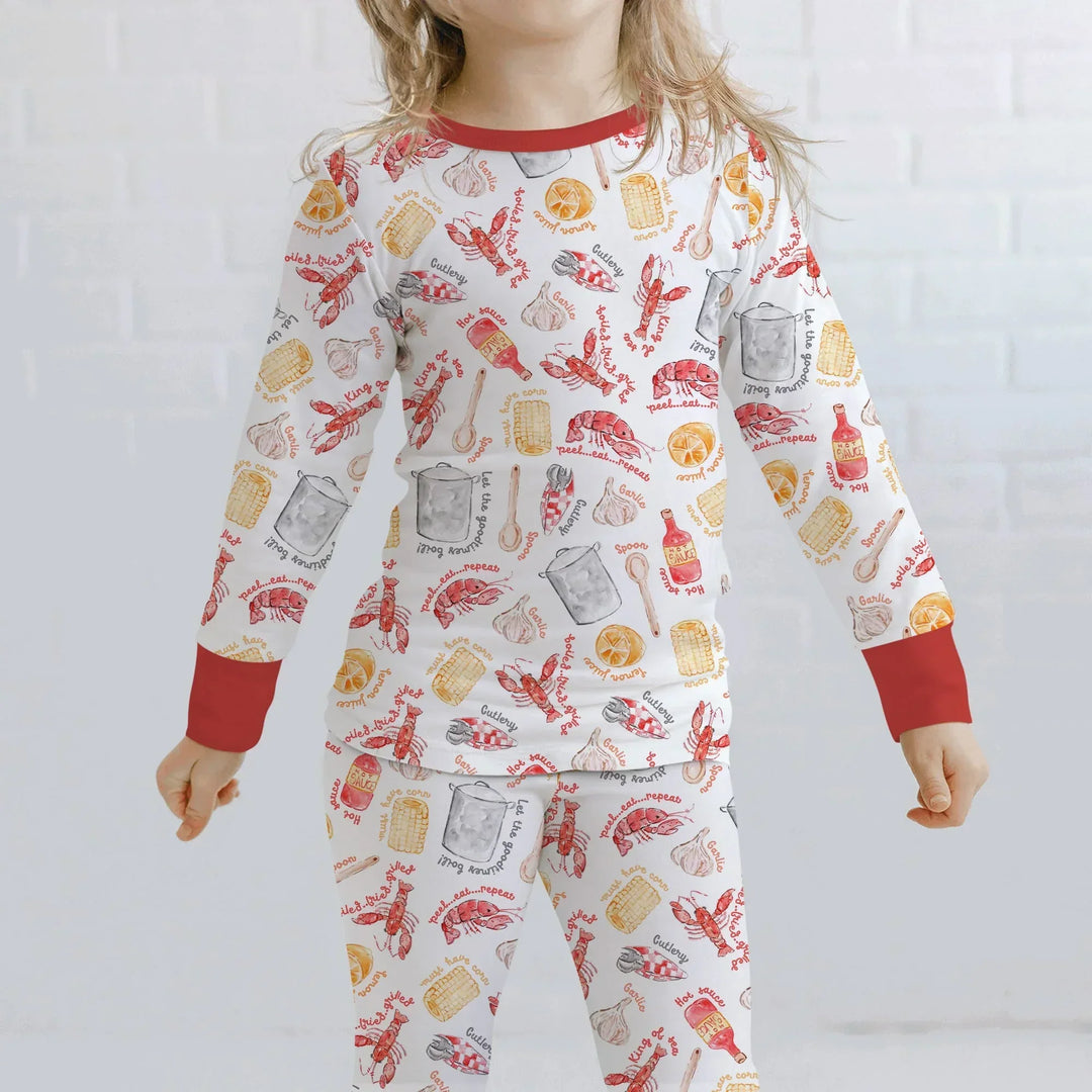 Crawfish Boil Bamboo Two Piece Long Sleeve Pajama Set