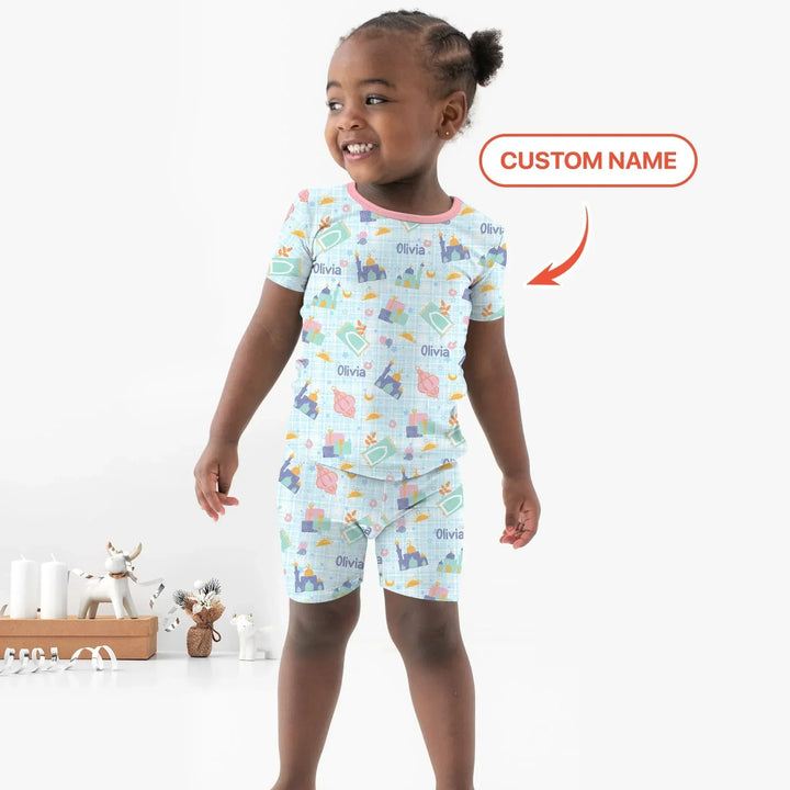 Ramadan and Eid Bamboo Two Piece Short Sleeve Shorts Pajama Set
