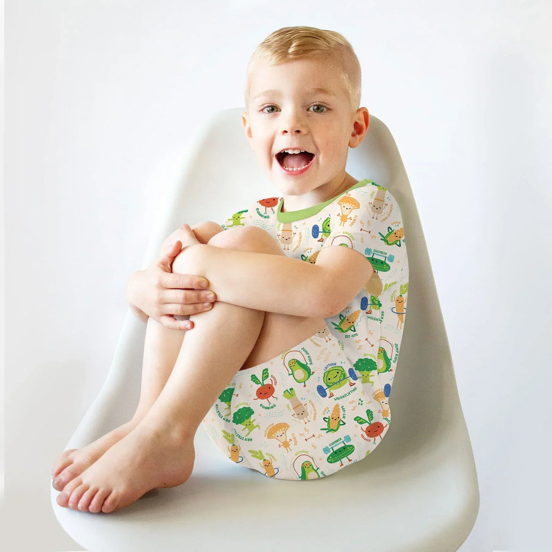 Exercise Veggie Bamboo Two Piece Short Sleeve Shorts Pajama Set