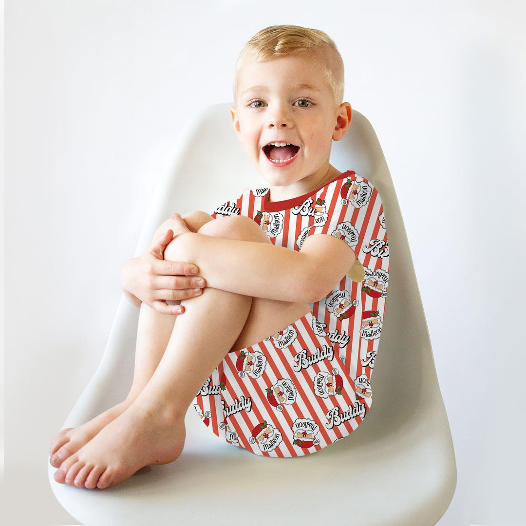 Christmas Santa Claus Custom Name Buddy Bamboo Two Piece Short Sleeve Shorts Pajama Set