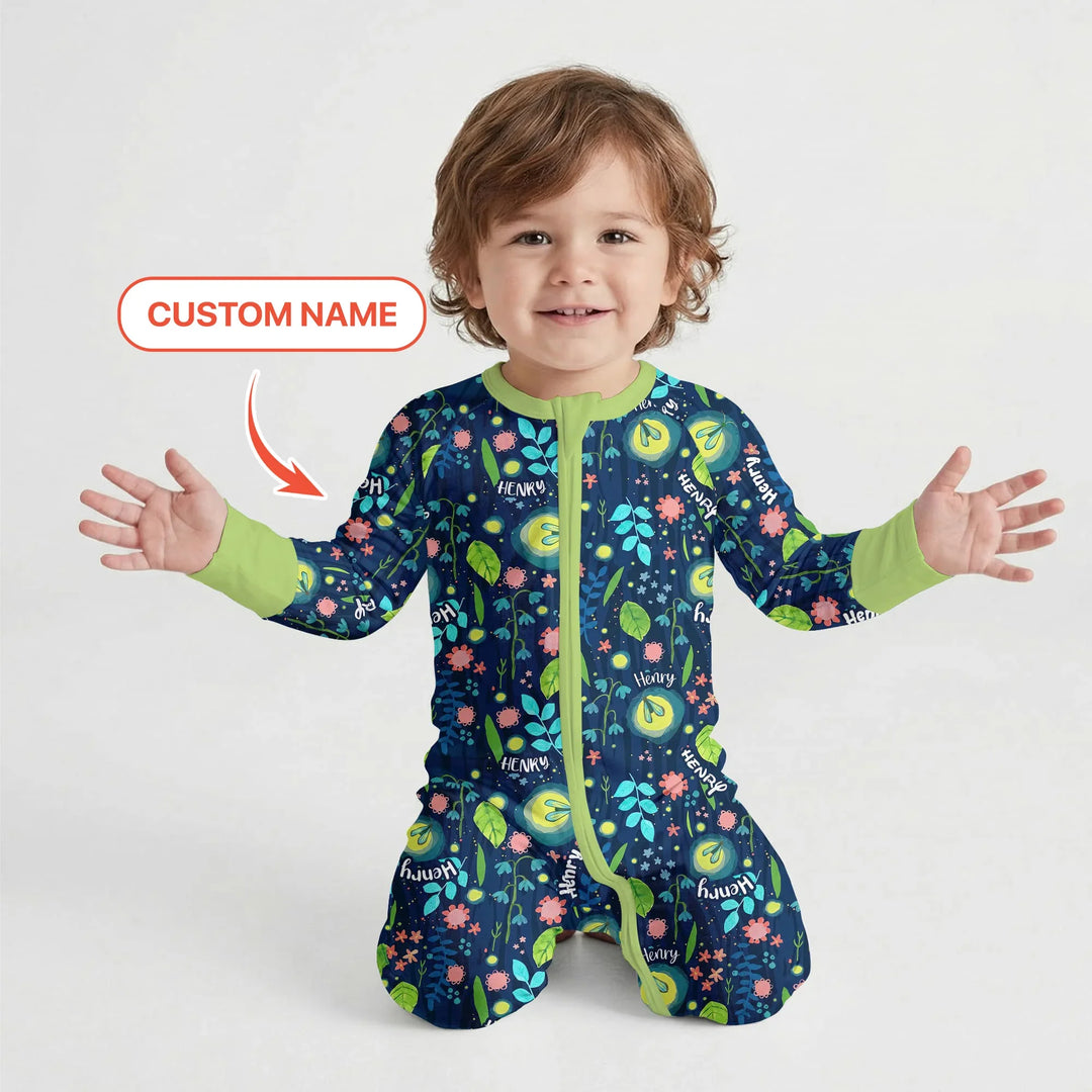 Nighttime Bugs Custom Name Bamboo Convertible Zippy