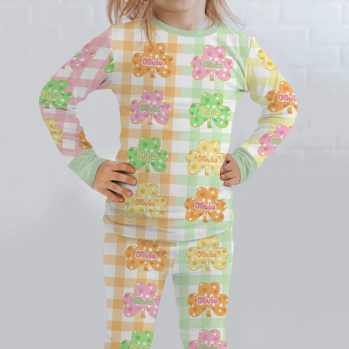 Lucky Shamrock Bamboo Two Piece Long Sleeve Pajama Set