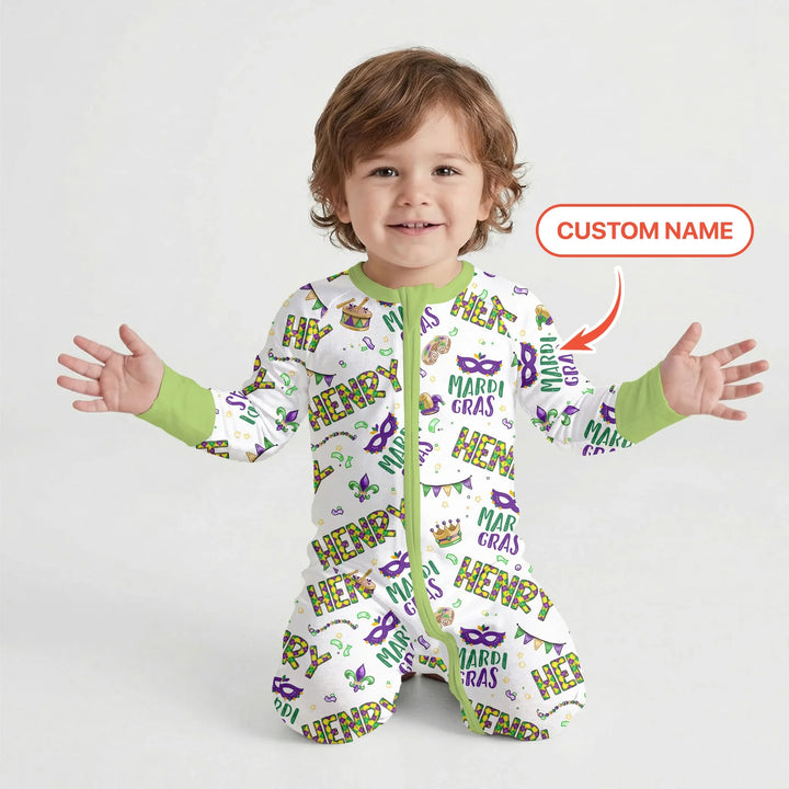 Custom Name Make your own Mardi Gras Bamboo Convertible Zippy