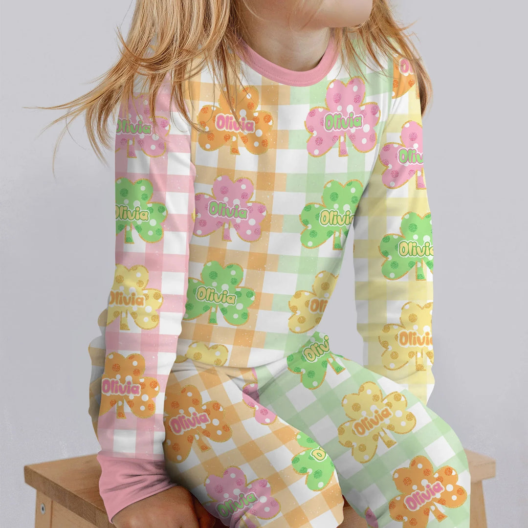 Lucky Shamrock Bamboo Two Piece Long Sleeve Pajama Set