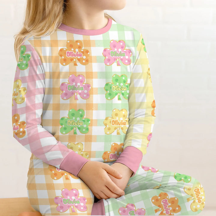 Lucky Shamrock Bamboo Two Piece Long Sleeve Pajama Set