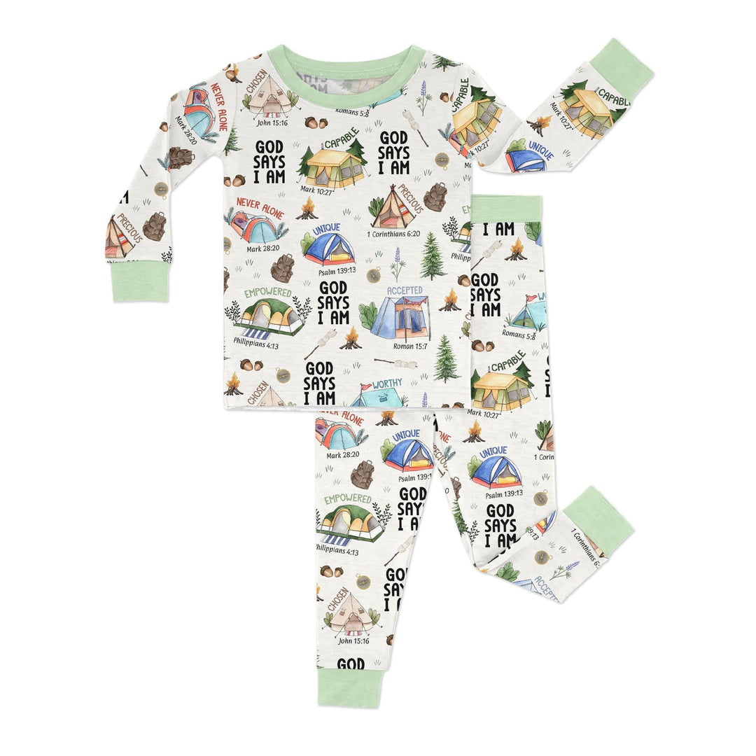 God Says I Am – Adventure Affirmations Bamboo Two Piece Long Sleeve Pajama Set