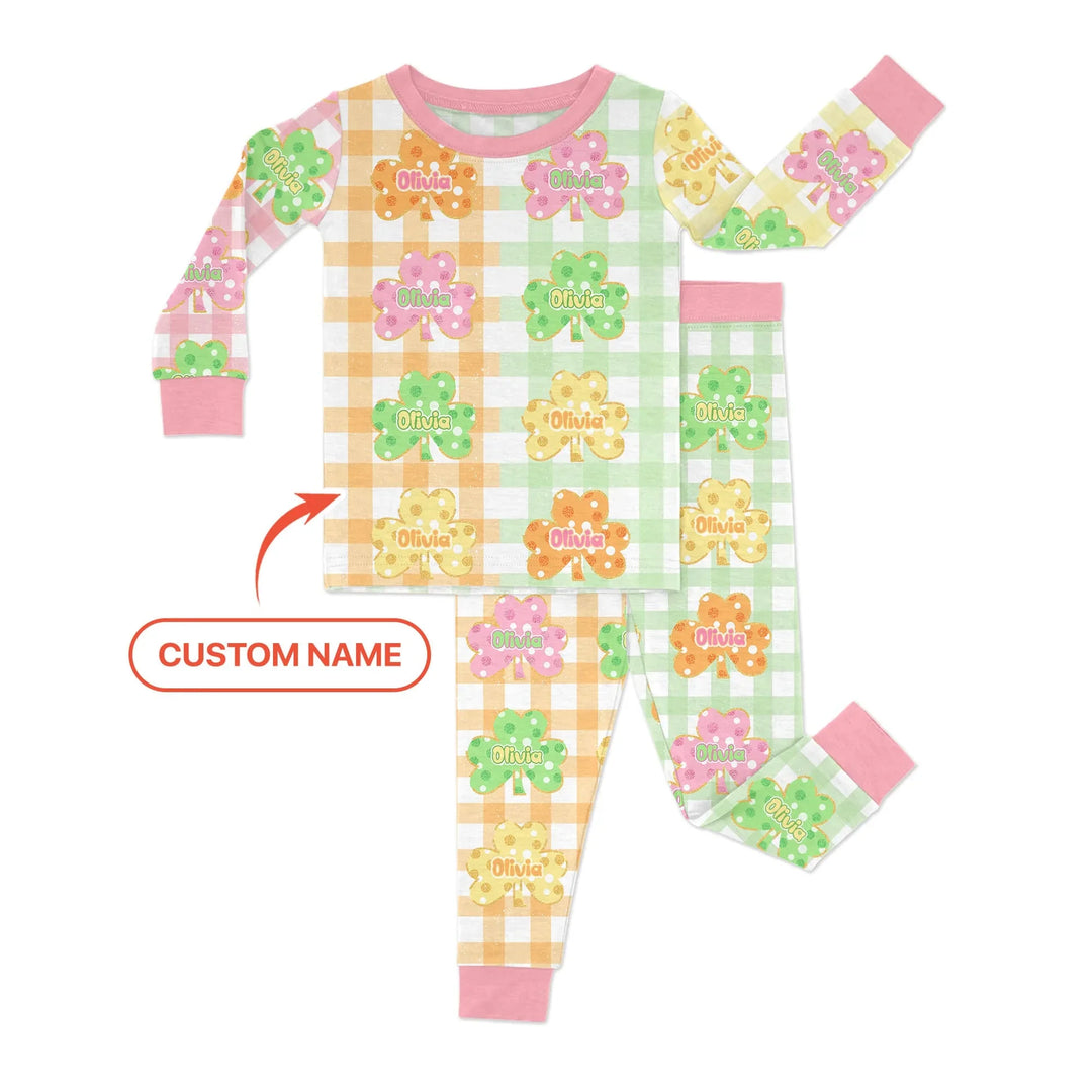 Lucky Shamrock Bamboo Two Piece Long Sleeve Pajama Set