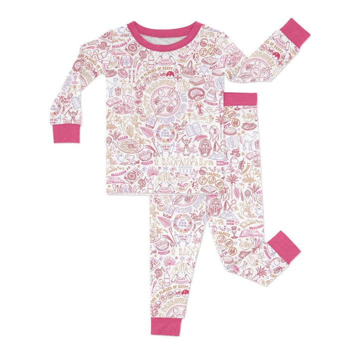 Doodle Passover Matching Family Bamboo Two Piece Long Sleeve Pajama Set