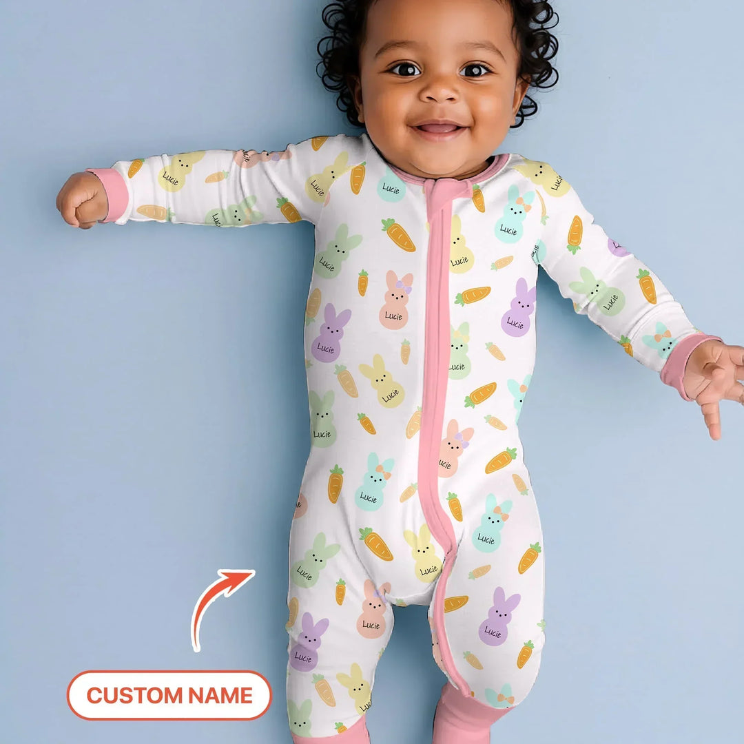 Custom Name Easter Bunny Bamboo Convertible Zippy