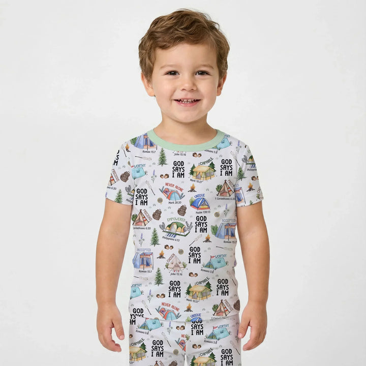 God Says I Am – Adventure Affirmations Bamboo Two Piece Short Sleeve Pajama Set