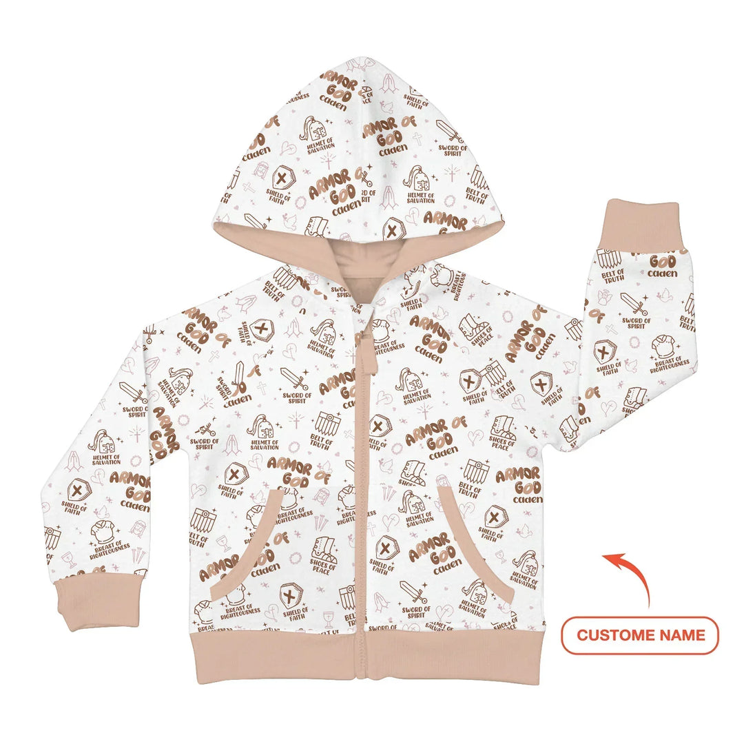 Armor of God Custom Name Bamboo Zip Hoodie
