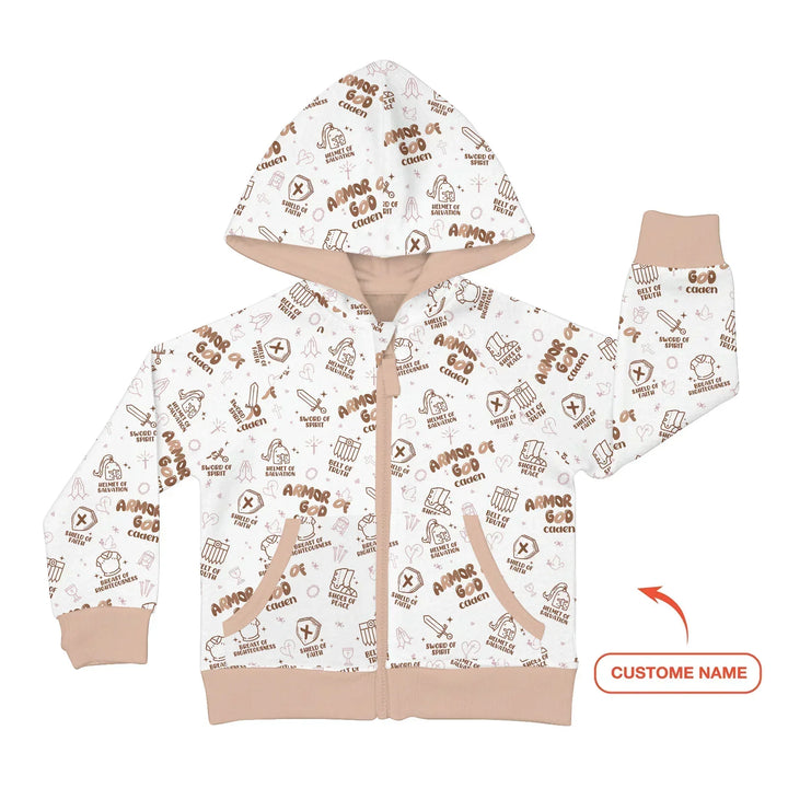 Armor of God Custom Name Bamboo Zip Hoodie