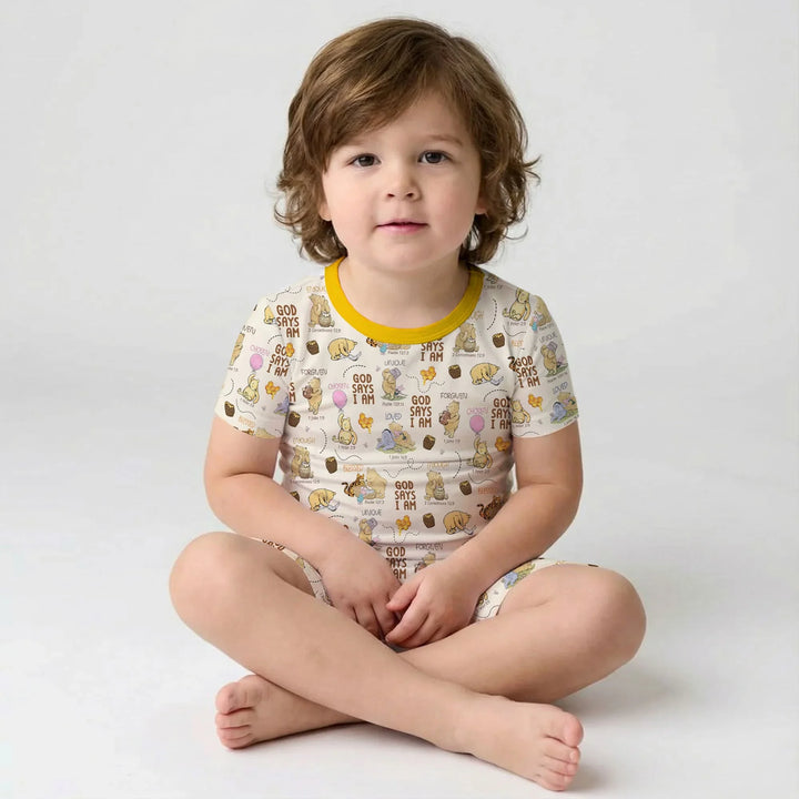 God Says I Am – Little Blessings Short Sleeve Shorts Pajama Set