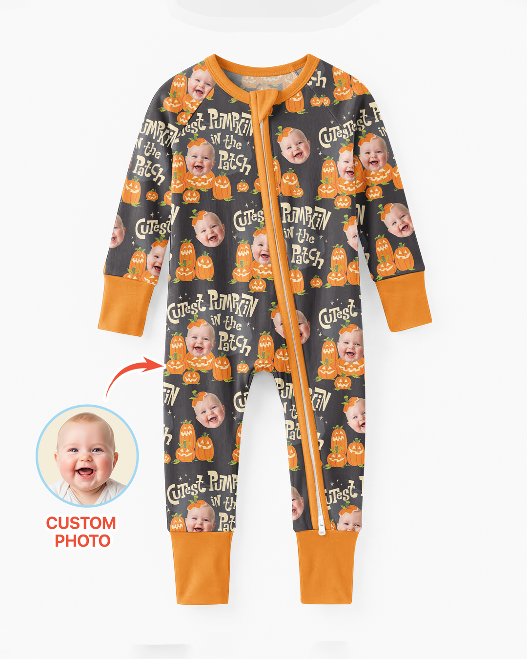 Custom Photo Cutest Pumpkin in the Patch Bamboo Convertible Zippy
